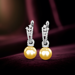 Pendientes de Perlas Tiffany & Co. en Oro de 18K con Diamantes Naturales de Corte Brillante Redondo, Clásicos para Mujer, Certificados por GIA - Product Image 2