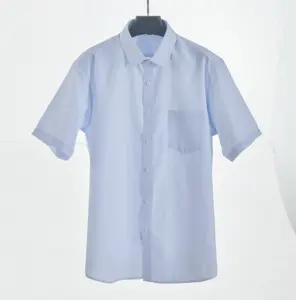 Blusa de tecido para homens tecido amônia líquido tingido com 42 fios em estoque, tecido jacquard azul de algodão