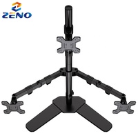 Support vertical triple pour moniteur Zeno, bras réglable en hauteur pour tablettes et ordinateurs de 15 à 27 pouces, support multi-écrans pour PC, pied pour 3 écrans PC