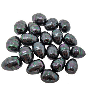 Pendentifs en pierre de coquille noire de Tahiti 13*16mm, perles en forme de larme, breloques, modèle 250714 <span class=keywords><strong>JADEAR</strong></span> pour la fabrication de bijoux - Product Image 1