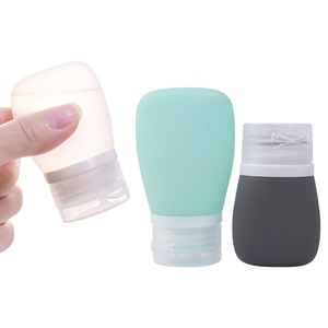 Botella de jabón líquido de viaje de silicona transparente portátil de 30ml 2/3oz Mini contenedor cosmético de viaje de silicona vacío reutilizable para acampar - Product Image 1