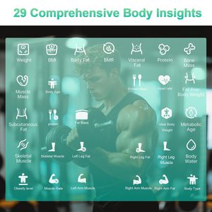 Báscula Inteligente de Grasa Corporal de 8 Electrodos, Doble Frecuencia BIA, Composición Corporal Completa, 29 Datos, Sincronización con APP, Bluetooth, Impresión, Báscula de Salud para el Hogar - Product Image 2