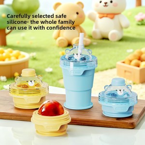 Gobelet pliable en silicone de qualité alimentaire en forme de hockey, pour glaçons faits maison, refroidissement rapide du whisky, paille portable pour <span class=keywords><strong>eau</strong></span> - Product Image 3