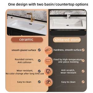 Американский Винтажный стиль настенный плавающий роскошный набор туалетных столиков для ванной комнаты с ящиками и зеркалом - Product Image 4