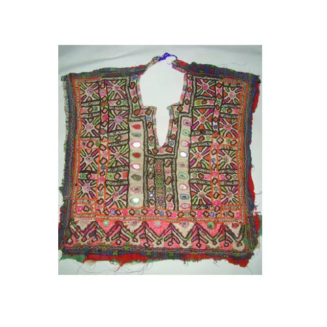 Vintage afgan baloch aşiret banjara boyun boyunduruğu nakış ayna çalışma aplike yama dikiş zanaat cadılar bayramı Banjara aşiret elbise