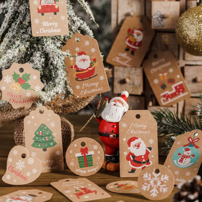 Christmas decoration Kraft paper tag small pendant DIY gift decoration card for dessert /cake /cookie /candy /gift