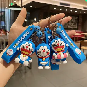 Cartoon Silicone Jingle Cat Doraemon portachiavi bambola carina coppia borsa ciondolo auto regalo personalizzazione portachiavi portachiavi Anime