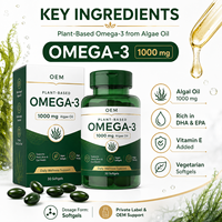 Huile d'algues DHA EPA Oméga 3 Vitamine E Gélules végétariennes à base de plantes Complément alimentaire pour le bien-être quotidien du cœur, du cerveau et des yeux