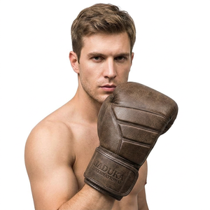 Premium leather Boxing Gloves Custom Logo 100% Cowhide Full <b>fingers</b> secure wrist boxing gloves <b>light</b> weight - Product Image 5