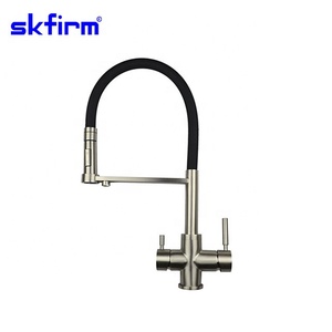 Robinet de cuisine <span class=keywords><strong>4</strong></span> en <span class=keywords><strong>1</strong></span> extractible, robinet d'eau pure en acier brossé, filtré, chaud et froid, robinet à quatre voies - Product Image 1