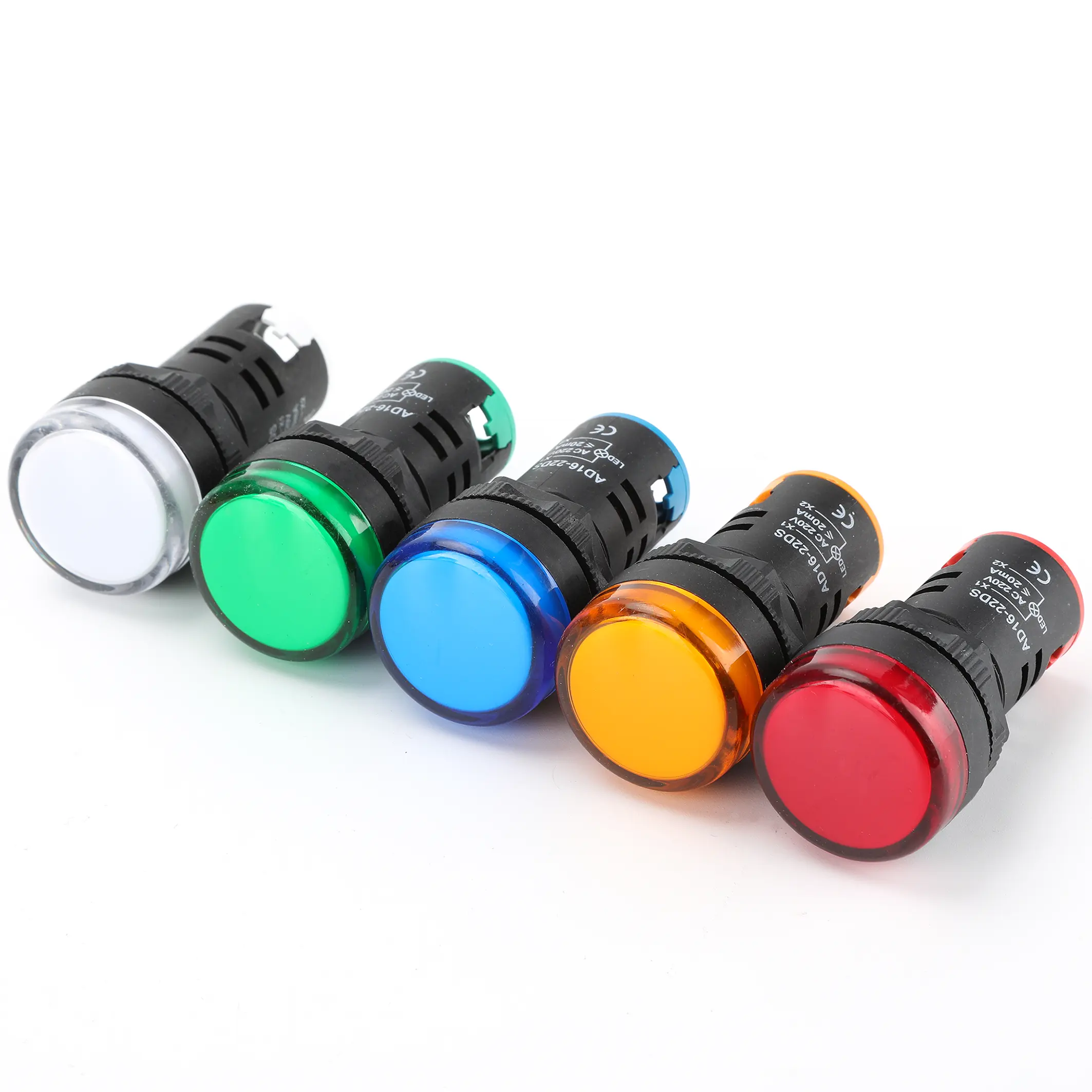 Industrial small signal light led AD16-22DS panel mount 22mm 12V 24V 220V 380V AD16 power indicator pilot lamp indicator lights