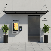 Kiosque tactile mural pour commande et paiement en intérieur, compatible SDK, avec lecteur de codes-barres en option