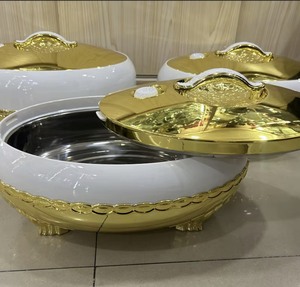 Ensemble chauffe-plats moderne 3 pièces 4L 5L 6L grande capacité, marmite isotherme en acier inoxydable, service de buffet pour Ramadan, viral <span class=keywords><strong>TikTok</strong></span> - Product Image 4
