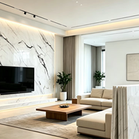 Panneau mural en composite bois-plastique effet marbre, étanche, ignifuge, résistant à l'humidité, design moderne, options de taille pour la décoration intérieure - Vente chaude