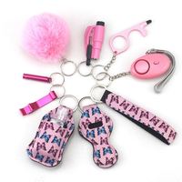 Lot de 9 porte-clés de défense personnelle pour femme avec alarme, ensemble de sécurité en gros