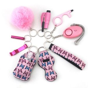 9pcs/set Fashion Self Key Chain Woman Alarm Set Safety Defense <b>Keychain</b> Bulk Self Defense Key Chain Set - Product Image 2