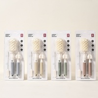 Brosse à biberon multifonction avec insert pour carte, brosse à tétine à manche droit, ensemble de nettoyage pour biberons et tasses de bébé