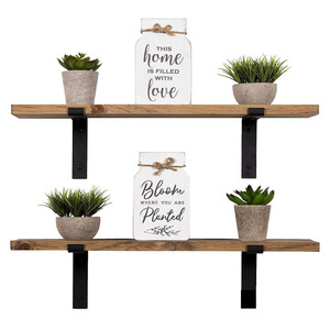 Wooden <b>Wall</b> <b>Mounted</b> <b>Shelf</b> Nordic Style Paulownia Wood Patina Durable Single Layer Rectangular Design For Home Storage - Product Image 5