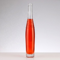 Mini bouteilles en verre Evian 250ml forme ronde et plate avec bouchon de liège pour Tequila Cocktail Bitters Brandy