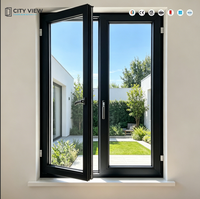 Fenêtres à battants en PVC/UPVC avec verre trempé et vitrage personnalisé pour l'intérieur de la maison, idéales pour la chambre à coucher