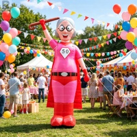 Grand modèle de grand-mère hollandaise gonflable géant de 3 m avec éclairage LED pour publicité d'anniversaire/promotion d'événements