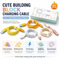 Câble de charge modulaire créatif 4 en 1, USB A vers USB C, multi-connecteurs, câble en PVC jusqu'à 3A pour téléphone, tablette, vente en gros OEM
