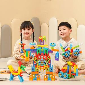 Đầu Giáo Dục Đồ Chơi DIY Xây Dựng Khối Gạch Nhựa Loại Xây Dựng Khối Bộ Đồ Chơi 108/216 Mảnh Xây Dựng Khối Cho Trẻ Em - Product Image 1