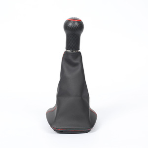 Funda de cuero para palanca de cambios de coche, costuras rojas, diseño ergonómico para Volkswagen Golf 4 - Product Image 2