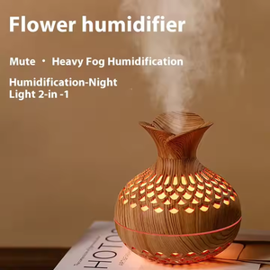 Humidificador de Aire Ultrasónico con Aspecto de Madera y USB, con Luz Nocturna LED de 7 Colores y Función de Aromaterapia para el Hogar o la Oficina - Product Image 5