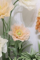 Fleur géante artificielle de pavot en organza faite à la main, couleur personnalisée pour mariage, vitrine, événement, aménagement paysager, Saint-Valentin, Pâques