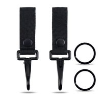 Mousquetons de ceinture industriels noirs thermolaqués avec crochet à ressort pour porte-clés