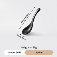Cuillère en mélamine noire durable, 14,5 cm, incassable, qualité alimentaire, pour restaurants et hôtels (vente en gros)
