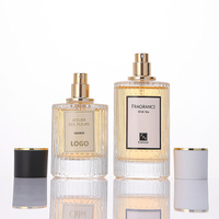 Flacon de parfum vide en verre transparent haute qualité 30ml 50ml avec pulvérisateur et emballage personnalisé pour marque privée