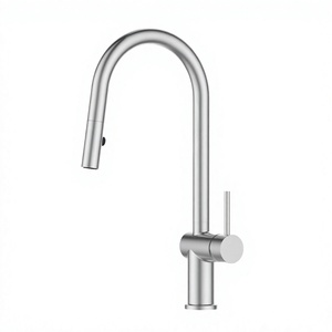 Robinet de cuisine monocommande Kemen en acier inoxydable 304 brossé, design moderne et luxueux, avec douchette extractible, à poser sur le plan. - Product Image 2