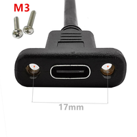 Prise femelle de montage sur panneau personnalisée Type C mâle usb 3.1 câble d'extension Type C avec vis