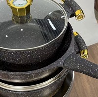 Qualité industrielle, 10 casseroles en aluminium, 24, 26, 28, 30 cm, poignée en acier rivetée, corps large, ustensiles de cuisine, vente en gros directe d'usine