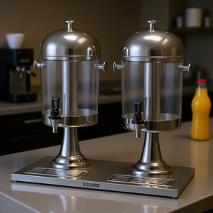 Distributeur de boissons Vevor 2,1 gallons x 2, en acier inoxydable, qualité commerciale, à poser sur comptoir, avec refroidissement par glace - Product Image 2