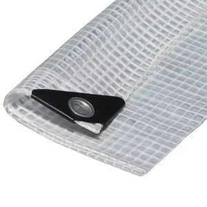 Enduit <span class=keywords><strong>UV</strong></span> 300D PVC clair <span class=keywords><strong>serre</strong></span> maille bâche plaine tissé conception pour camping en plein air RV camion et remorques voiture tente utilisation - Product Image 1