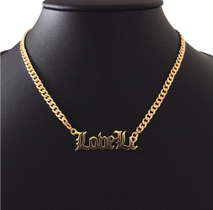 Collegare collana personalizzata in acciaio inox in europeo e americano nome del numero collana di sesso maschile e femminile lettera Hip Hop ciondoli - Product Image 6