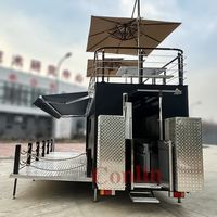 Nouvelle arrivée : chariot de restauration rapide à deux étages avec terrasse, remorque à fumoir BBQ à deux étages à vendre