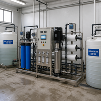 Système de traitement d'eau saumâtre à haute teneur en TDS par osmose inverse sur skid, 1000 LPH