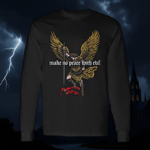 Ne faites pas la paix avec le mal, t-shirt à manches longues de l'archange Michel - Product Image 3