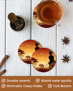 Juego <span class=keywords><strong>de</strong></span> Posavasos <span class=keywords><strong>de</strong></span> Cerámica con Base <span class=keywords><strong>de</strong></span> <span class=keywords><strong>Corcho</strong></span>, Diseño Vintage <span class=keywords><strong>de</strong></span> Mujer Africana Egipcia, <span class=keywords><strong>para</strong></span> <span class=keywords><strong>Mesa</strong></span> <span class=keywords><strong>de</strong></span> Centro Americana - Product Image 6