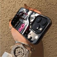 Coque de téléphone portable en TPU et PC avec impression de voiture de sport, argentée électroplaquée, pour iPhone X, XR, XS, 11, 12, 13, 14, 15, 16, 17, 18 Pro Max