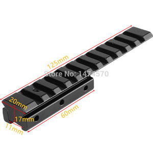 Adaptateur de montage Fire <span class=keywords><strong>Wolf</strong></span> Tactical Dovetail Extension 11 mm à 20 mm pour accessoires de lunette de chasse et de sports de plein air - Product Image 1