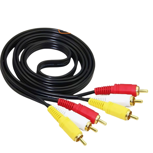 6-Head AV Audio Cable 3-RCA 3-RCA DVD/Set-Top Box Connection Cord for Automobile Electronic PVC Pure Copper Conductor