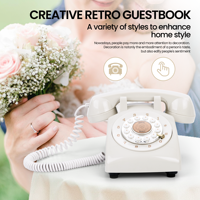 Livre d'or vintage en gros d'usine téléphone audio vintage livre de messages d'invité audio livre d'or vidéo de téléphone de mariage à cadran rotatif