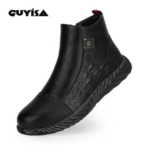 GUYISA Vintage In Pelle Alla Caviglia <span class=keywords><strong>Stivali</strong></span> Sia per Gli Uomini e Le Donne della Moda di Avvio a Breve Scarpe Basse Scarpe Casual - Product Image 1