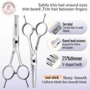 Bouche de poisson Dangerless 4.5/4.75 pouces Pet Puppy <span class=keywords><strong>Moustache</strong></span> Ensemble de toilettage Ciseaux - Product Image 2