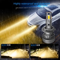 Phares de voiture LED universels haute puissance Double tube en cuivre 12V/24V ampoule de voiture avec 3 couleurs 6000k température de couleur